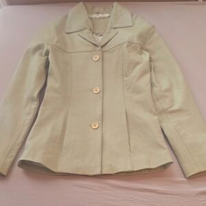 Vintage Genuine Leather Cream Jacket